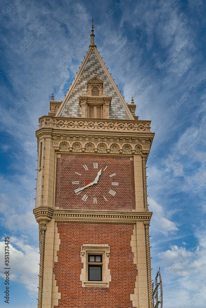 Brick Clock Tower in San Francisco Building