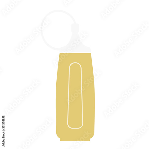 Vector de envase plástico de mostaza en fondo blanco