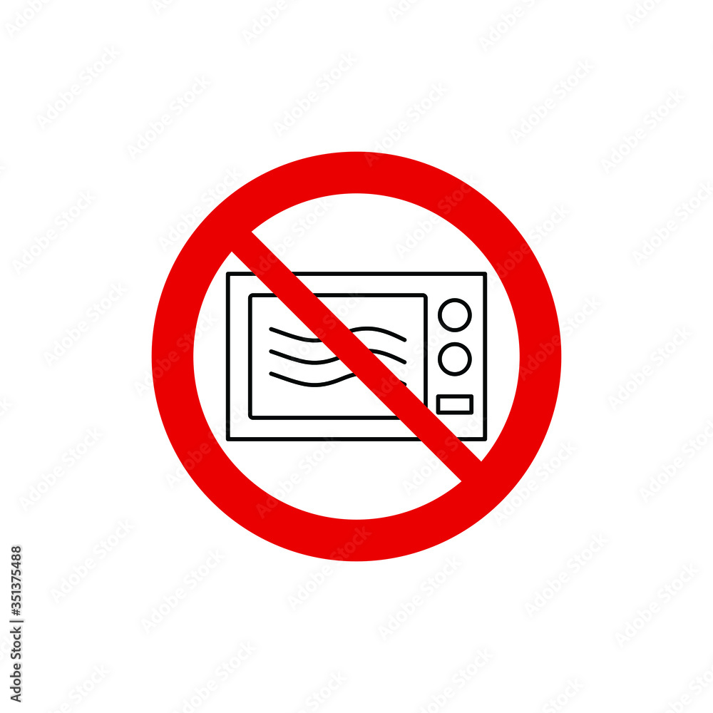 no microwave Not allow microwave sign. The red circle prohibiting sing no microwave Not allow microwave sign. The red circle prohibiting sing