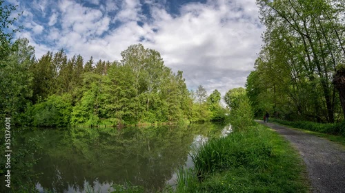 Time lapse on a small lake in a popular excursion area