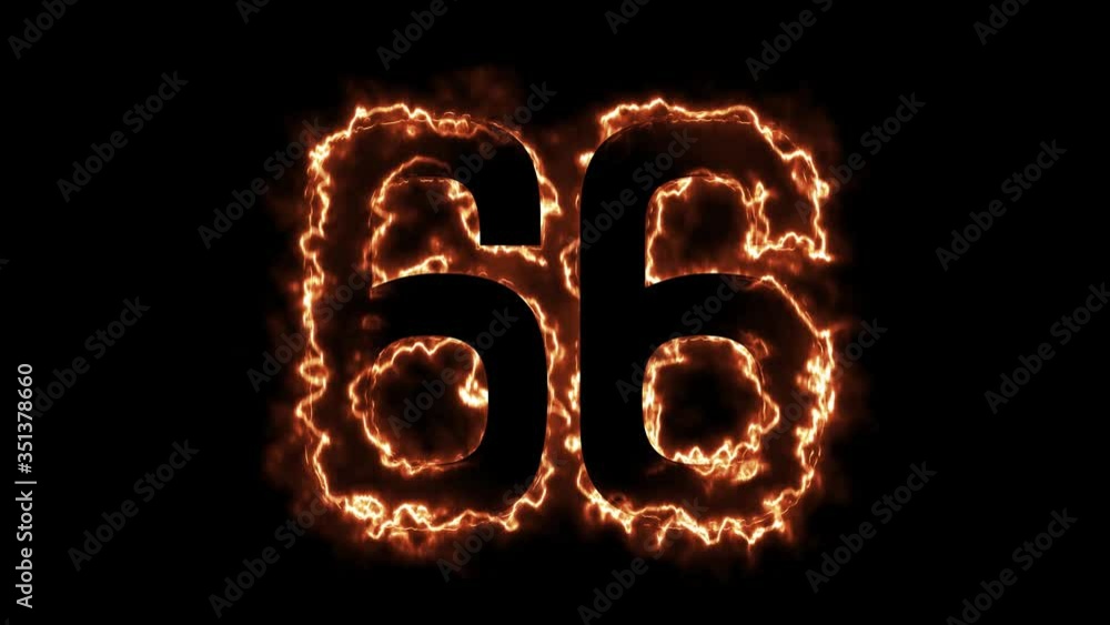 Energy Fiery Number 66 Animation. Fiery style. 4k. Energy Fiery Number 66 Animation. Fiery style. 4k.