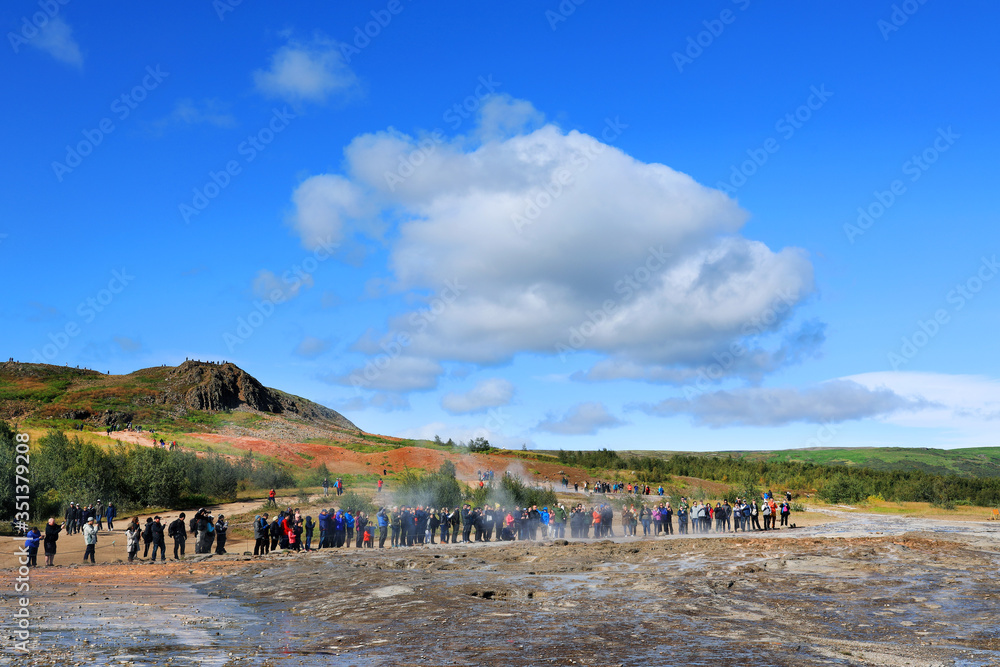 Famous Geysir area in Iceland, Europe