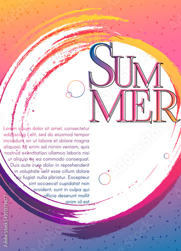 Banner poster Summer on a bright gradient background Modern youth concept for advertising music party sale Stylish colorful gradient background Poster flyer cover summer color youth theme Vector art