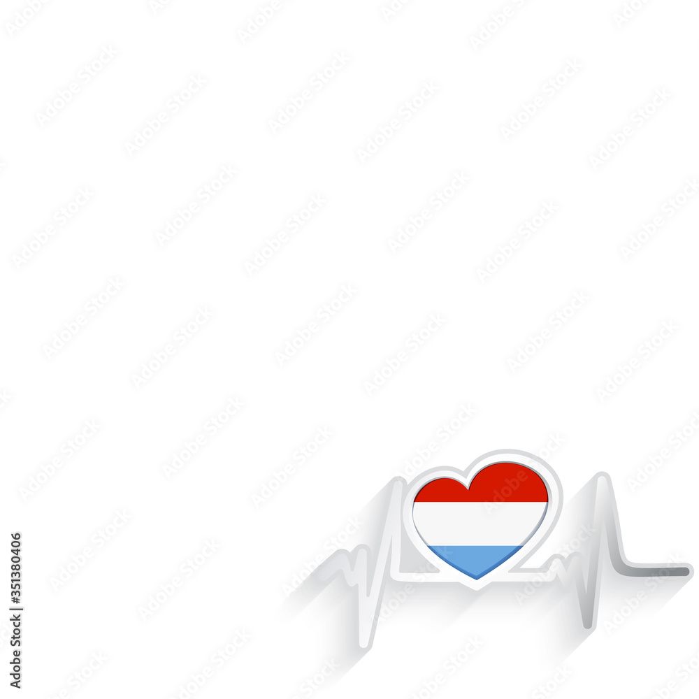 Luxembourg flag heart shaped isolated on white Luxembourg flag heart shaped isolated on white