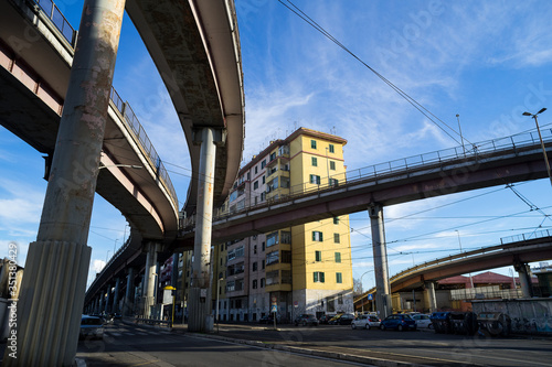 Photography Rome, Italy: urban highway cross the densely populated neighborhoods of eastern