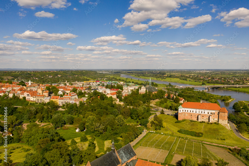 Sandomierz city landscape - historical Polish city - beautiful shots in perspective