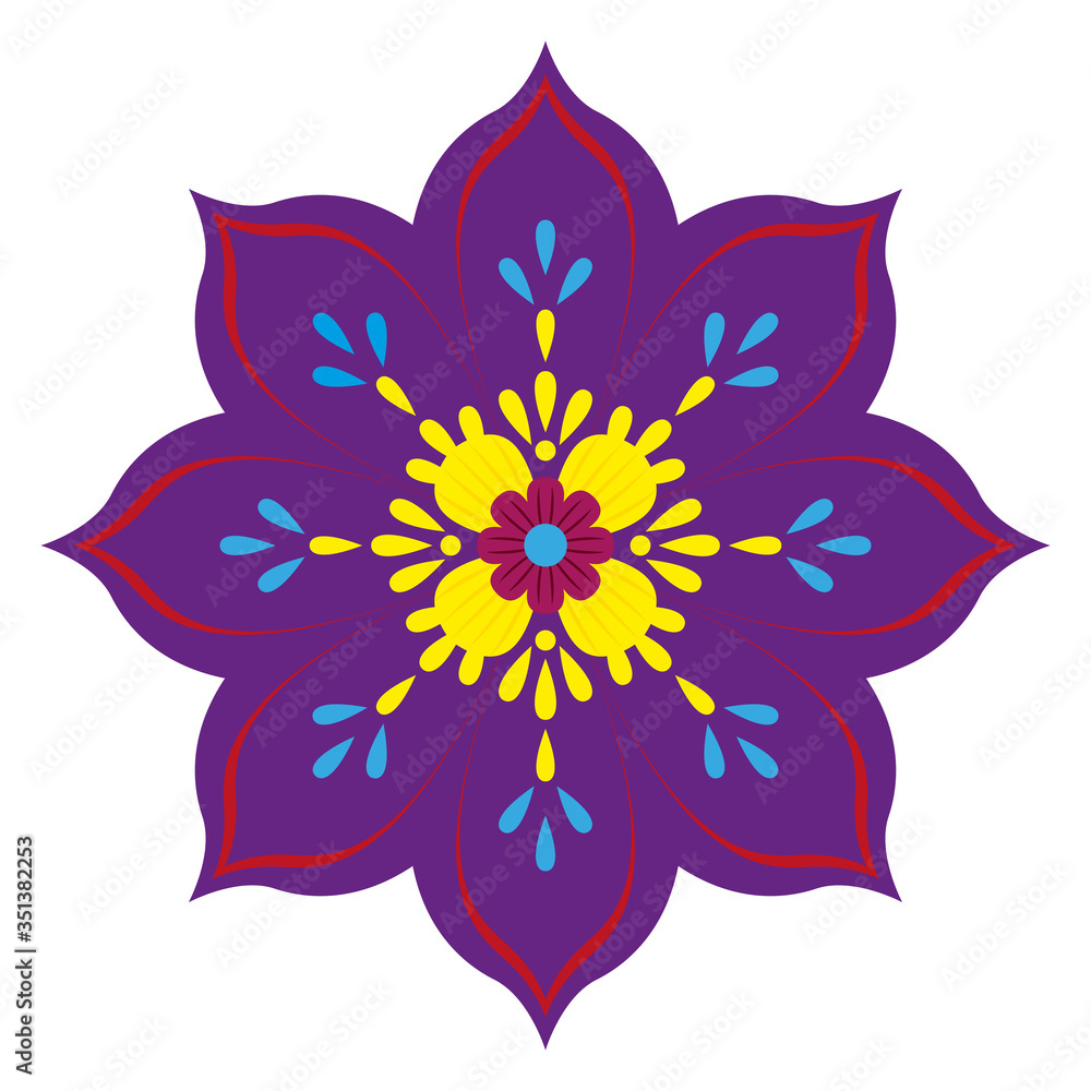 Isolated colored mandala