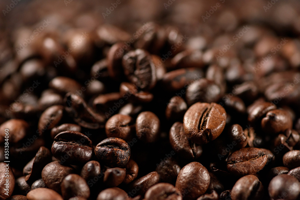 Coffee beans close-up macro shot Coffee beans close-up macro shot