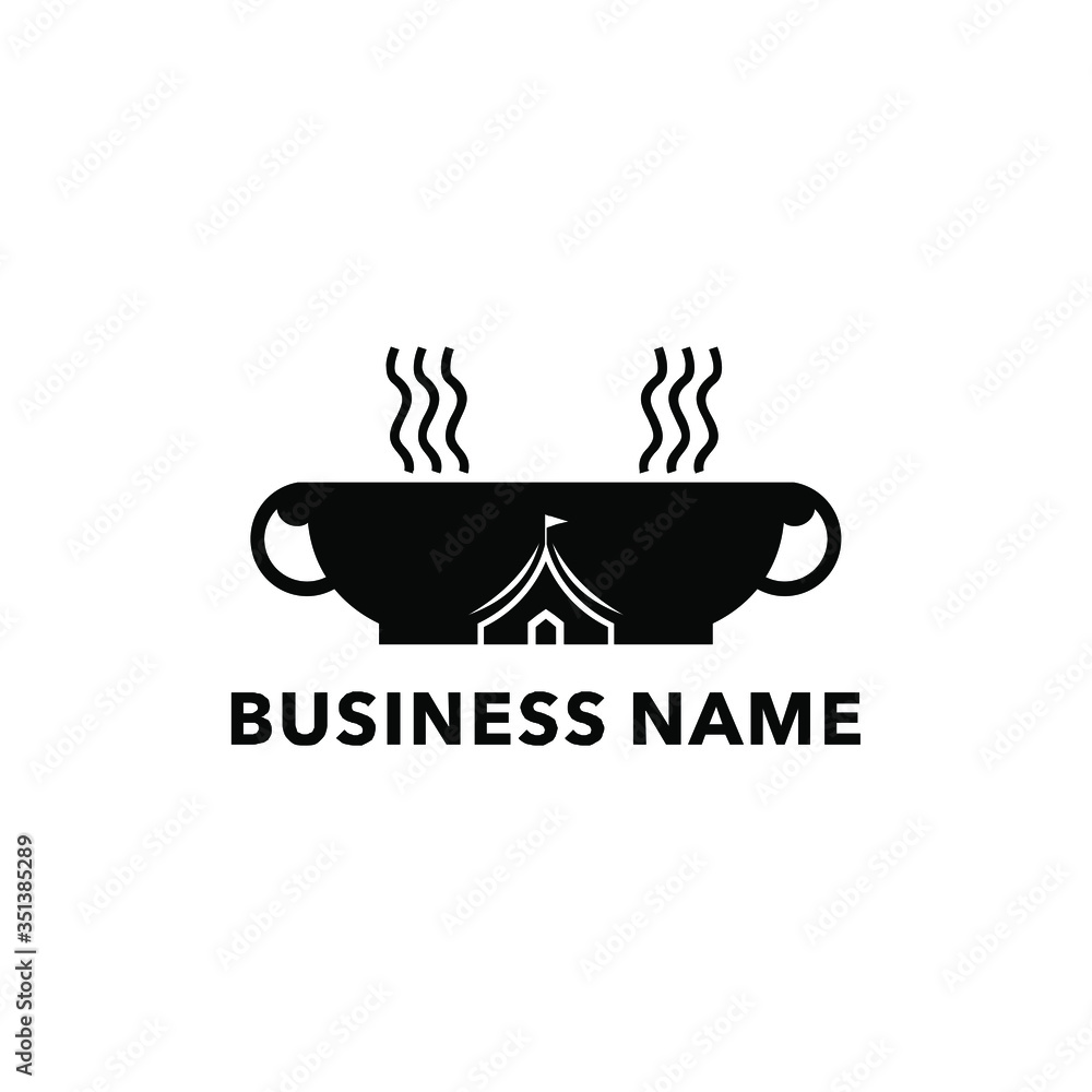 two cups with tent vector abstract logo design two cups with tent vector abstract logo design