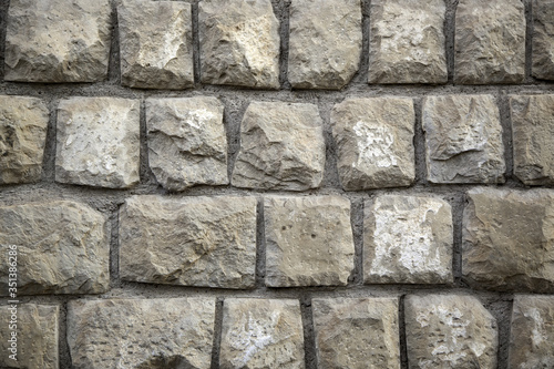 Textured stone wall