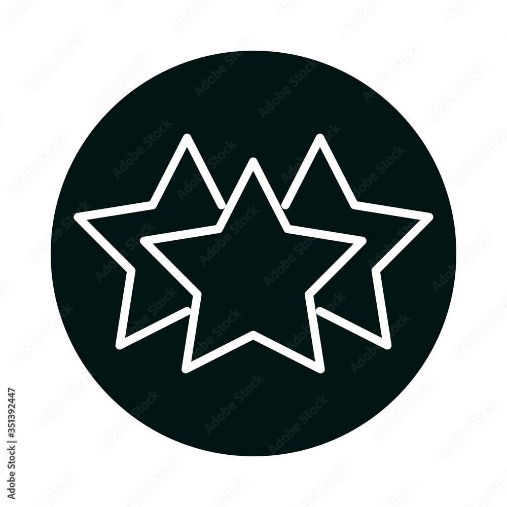 Isolated stars block and line style icon vector design Isolated stars block and line style icon vector design