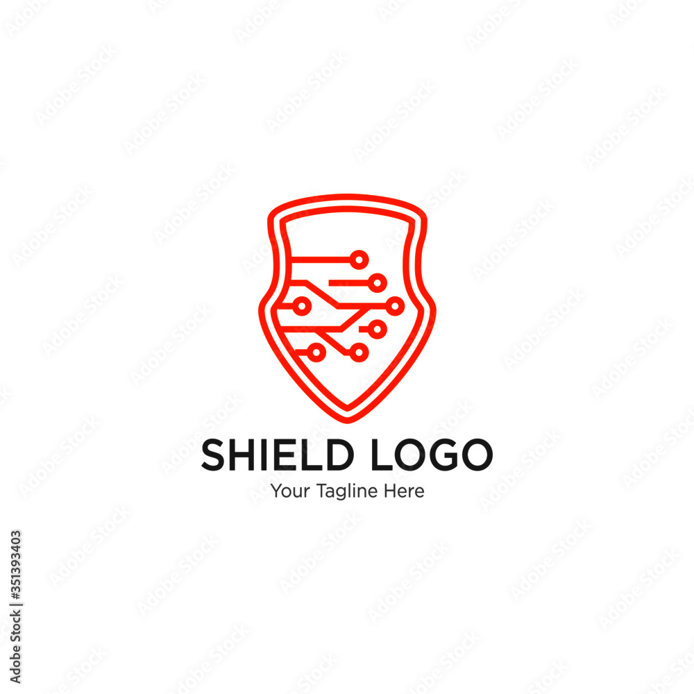 Security technology logo. Protector Logo Template Design Vector. Security technology logo, icon on white background. Security technology logo. Protector Logo Template Design Vector. Security technology logo, icon on white background.