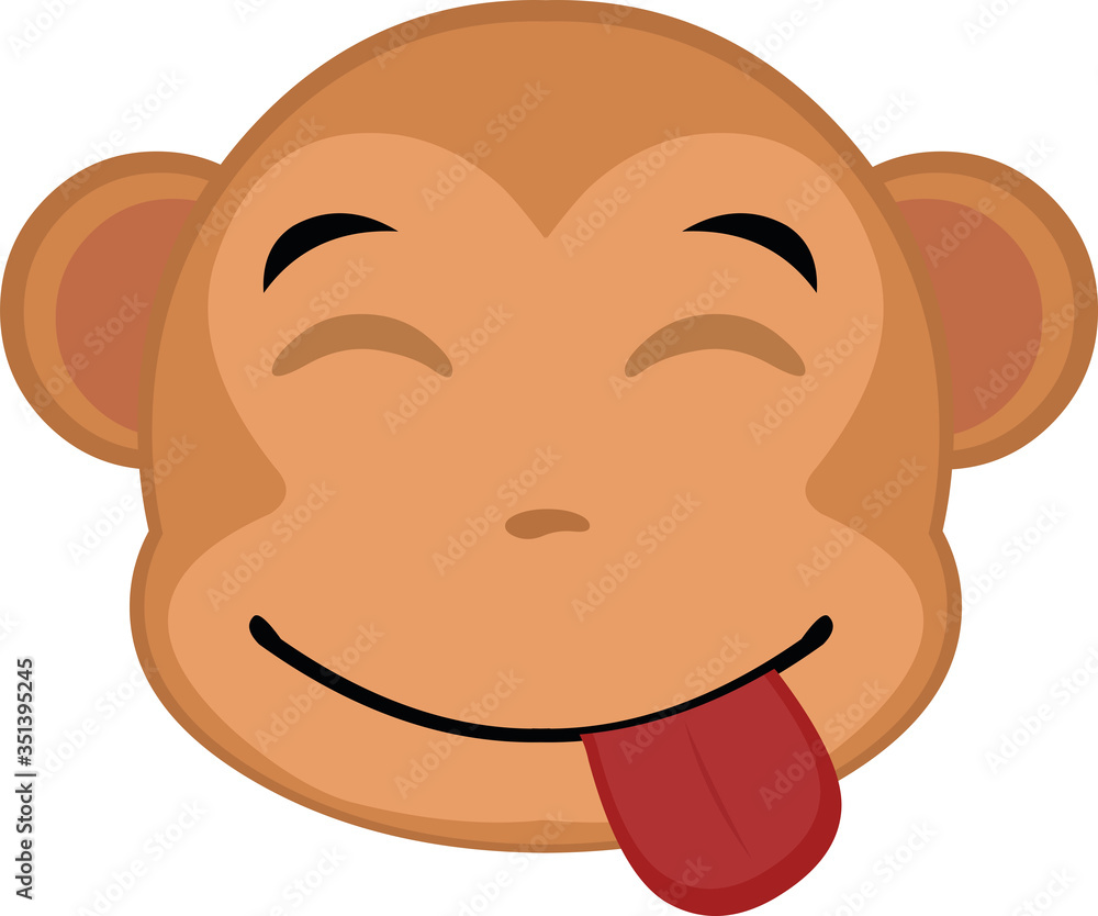 Vector ilustracon of a monkey's face cartoon Vector ilustracon of a monkey's face cartoon