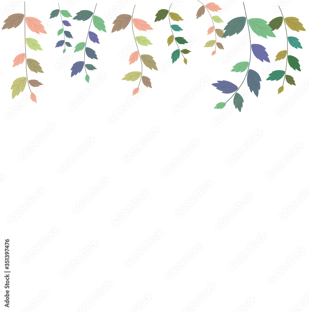 custom made wallpaper toronto digitalFlowers and leaves banner - white background
