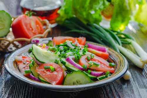 Fresh Cucumber and Tomato Salad © ketrin08