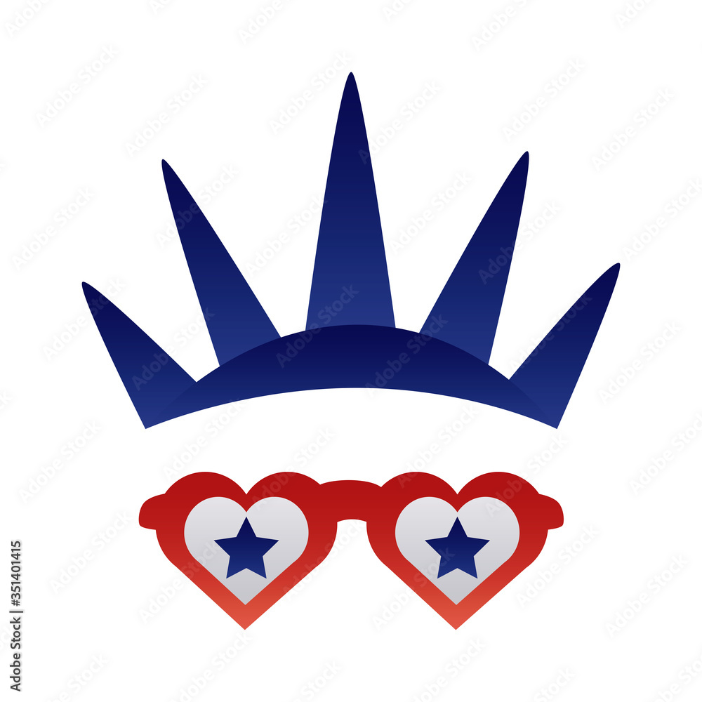 new york liberty statue crown and glasses degraded style new york liberty statue crown and glasses degraded style
