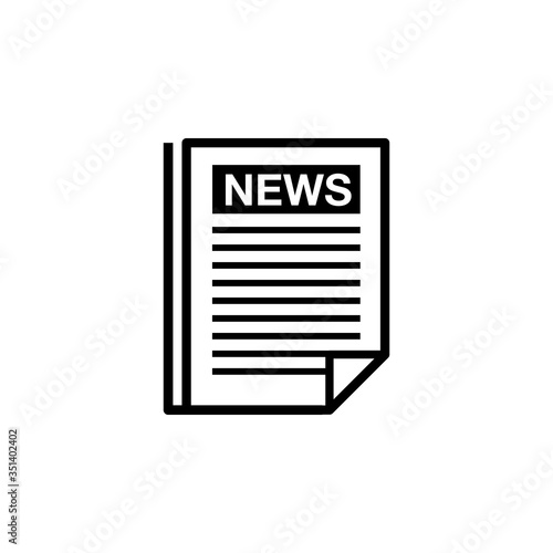 Newspaper line icon, outline vector sign, linear pictogram isolated on white. News symbol, logo illustration.
