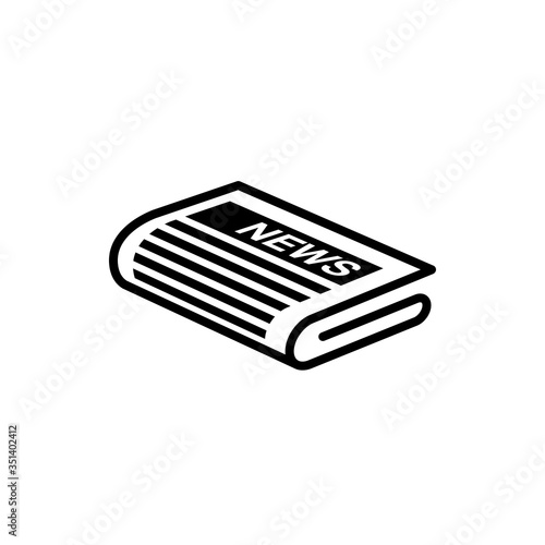 Newspaper line icon, outline vector sign, linear pictogram isolated on white. News symbol, logo illustration.