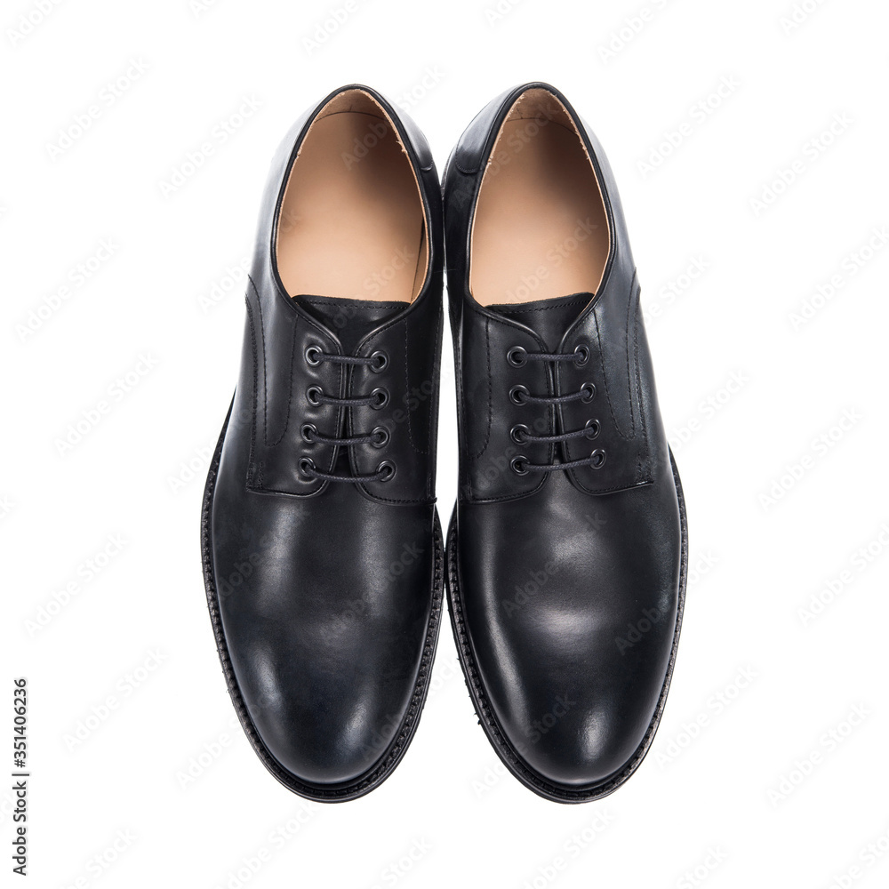 classic men's shoes with glossy leather with laces isolated on a white background, shoe accessory classic men's shoes with glossy leather with laces isolated on a white background, shoe accessory
