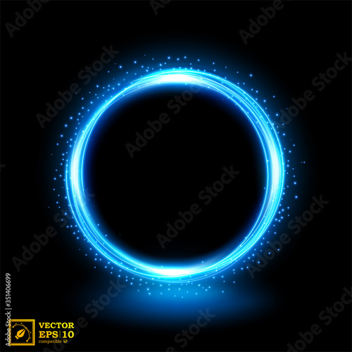 Rotating blue shiny with sparks. Suitable for product advertising, product design, and other
