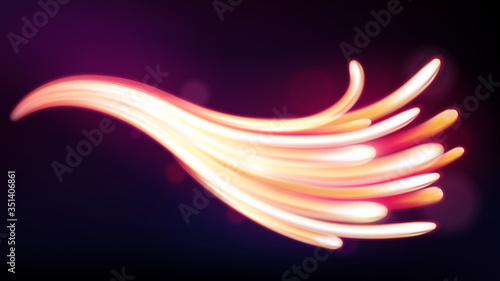 Magic neon light curved lines, Abstract Background. Vector Illustration