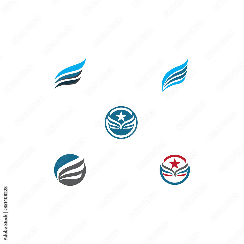 Set Wing  Logo Template vector