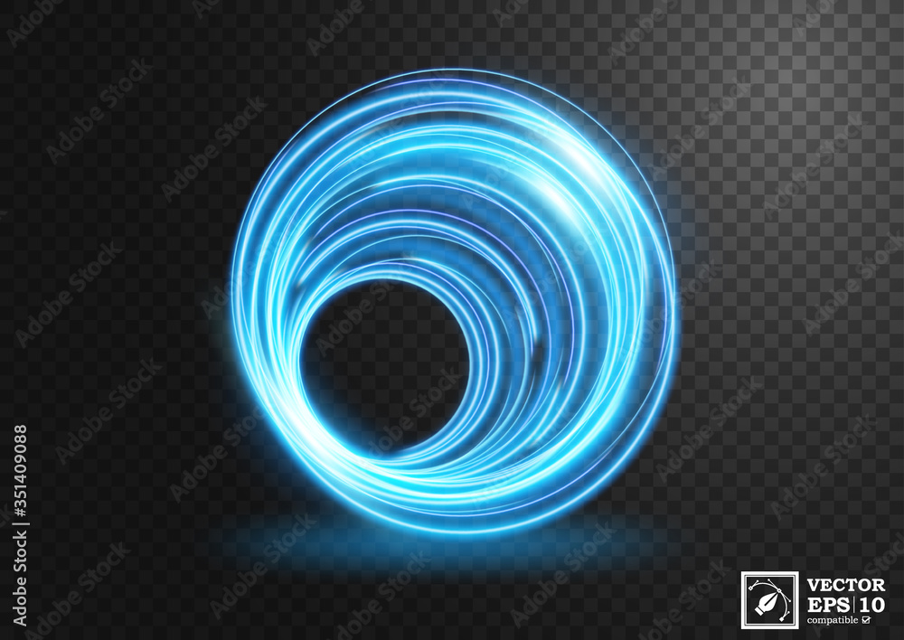Rotating blue light ring. Suitable for product advertising, product design, and other. Vector Illustration Rotating blue light ring. Suitable for product advertising, product design, and other. Vector Illustration