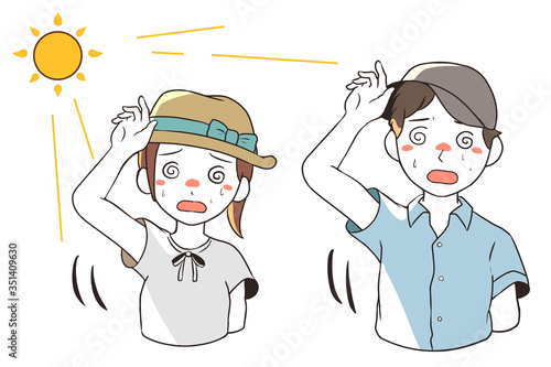 熱中症で目が回る