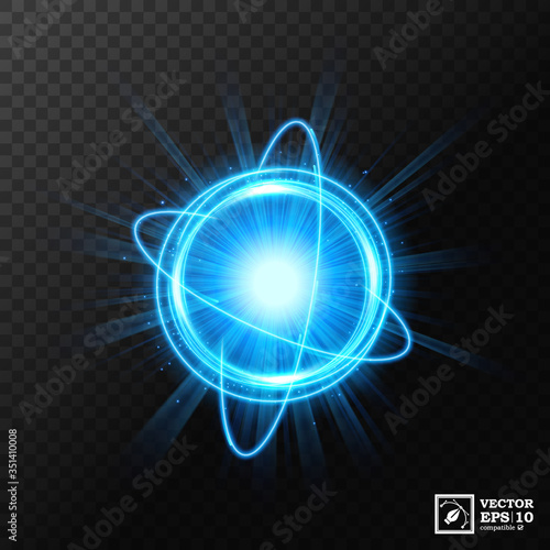 Dynamic Blue Light Explosion on a transparent background  isolated and easy to edit