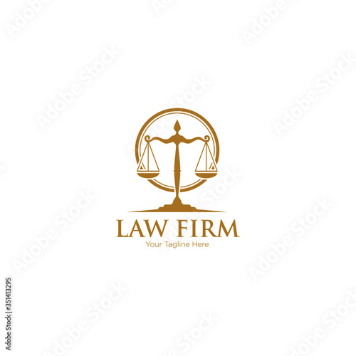 Law Firm,Law Office, Lawyer services, Vector logo design template. Juridical icon or advocacy vector emblem with Justice Scales for advocate or attorney office