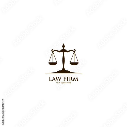 Law Firm,Law Office, Lawyer services, Vector logo design template. Juridical icon or advocacy vector emblem with Justice Scales for advocate or attorney office
