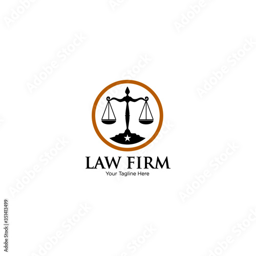Law Firm,Law Office, Lawyer services, Vector logo design template. Juridical icon or advocacy vector emblem with Justice Scales for advocate or attorney office