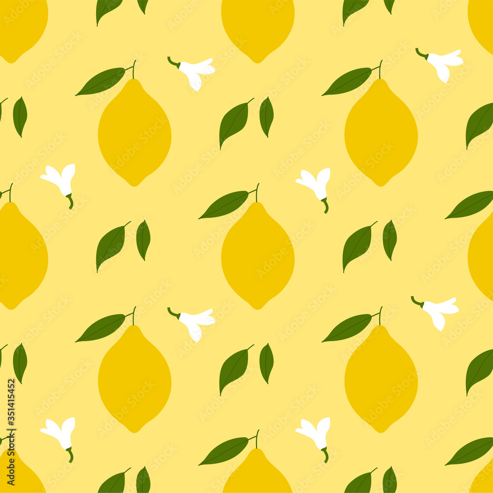 Obraz premium Lemon. Colored Seamless Vector Patterns 