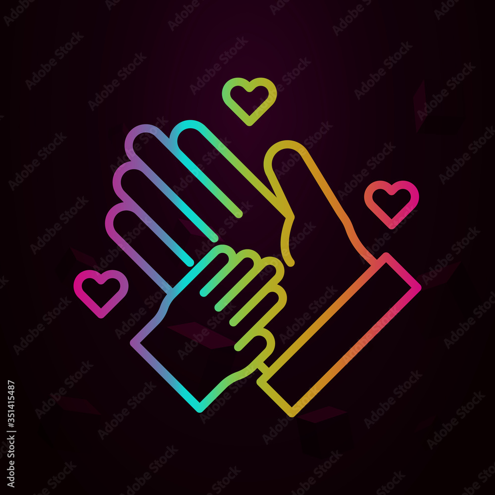 Fototapeta premium Mother and baby hands nolan icon Simple thin line, outline vector of Maternity icons for ui and ux, website or mobile application