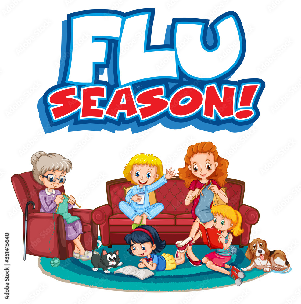 Obraz premium Flu season sign with family member