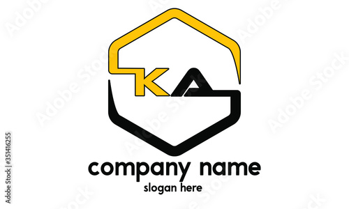 Initial Letter KA Logo, Vector Illustration Design photo