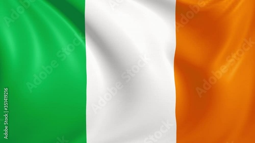 ireland flag waving in the wind with high quality texture in 4K National Flag of hibernia erin irish photo