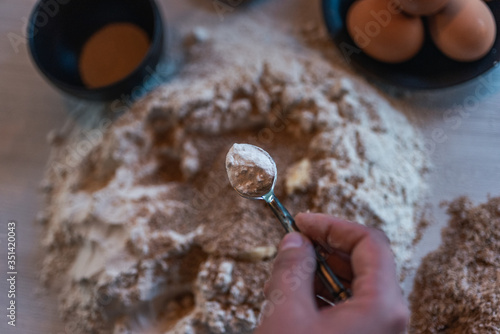 preparation of artisan bread at home photo