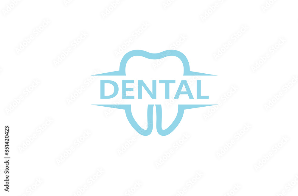 Obraz premium Creative Clean Teeth Dental Text Logo Design Symbol Illustration
