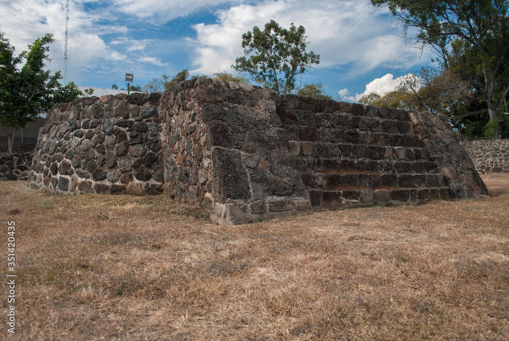 Teopanzolco, Postclassic Period  archaeological aztec site in Cuernavaca, Morelos, Mexico,