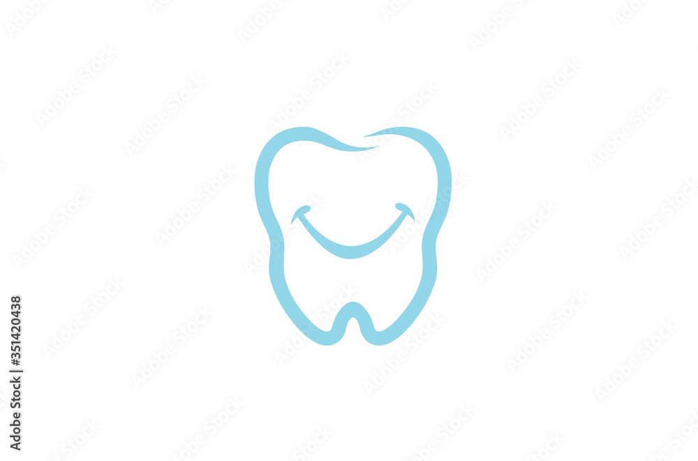 Creative Dental Teeth Smile Logo Design Symbol Illustration