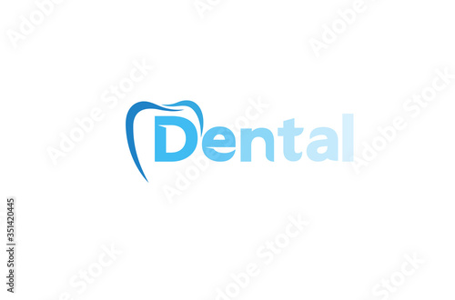 Creative Dental Care Clean Blue Teeth Logo Design Symbol Illustration