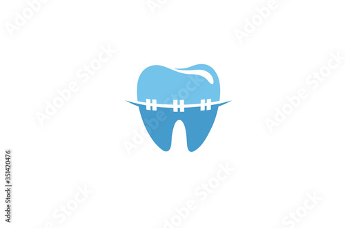 braces tooth teeth dentist dental logo vector symbol