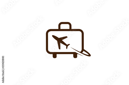 Creative Suitcase Travel airplane symbol Creative Air Logo Design Illustration