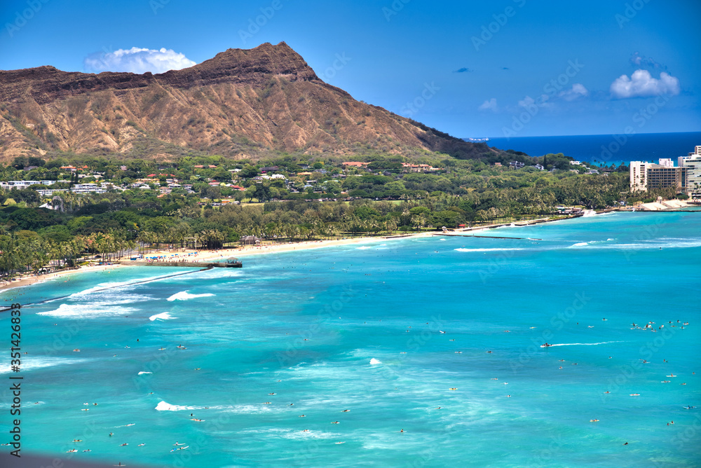 ハワイ　ワイキキビーチの景色