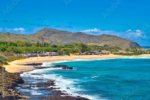 ハワイオアフ島のサンディ・ビーチの景色