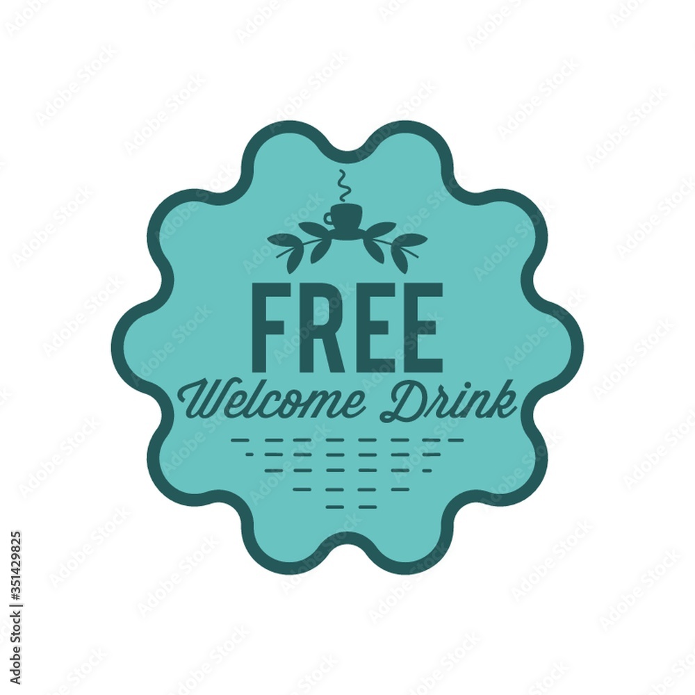free welcome drink label