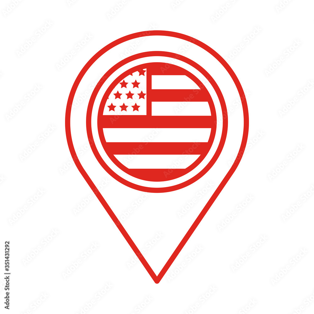 pin location with usa flag line style pin location with usa flag line style