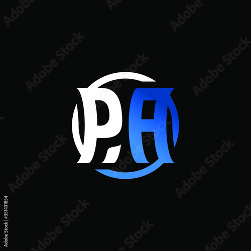 Initial Letter PA Circle Logo Design	
