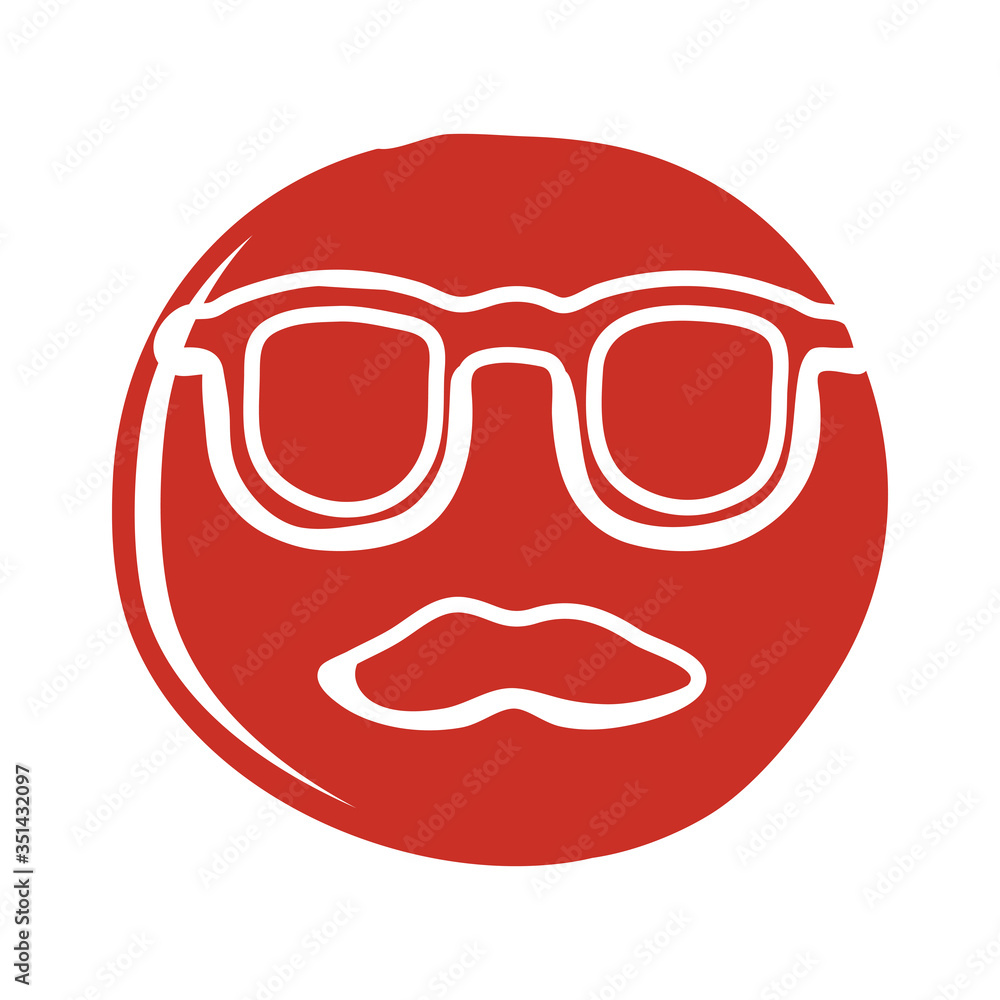 glasses and mustache hipster block style icon glasses and mustache hipster block style icon